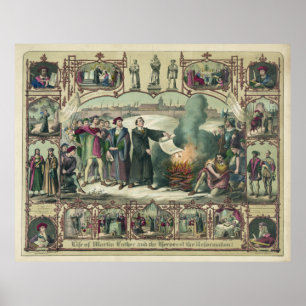 Poster Martin Luther et héros de la réforme [1874]