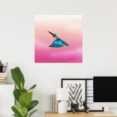 Poster martin-pêcheur oiseau (Bureau à domicile)