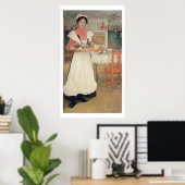 Poster Martina portant le petit déjeuner sur un plateau,  (Bureau à domicile)