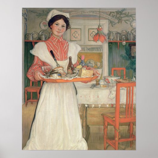 Poster Martina portant le petit déjeuner sur un plateau, (Devant)