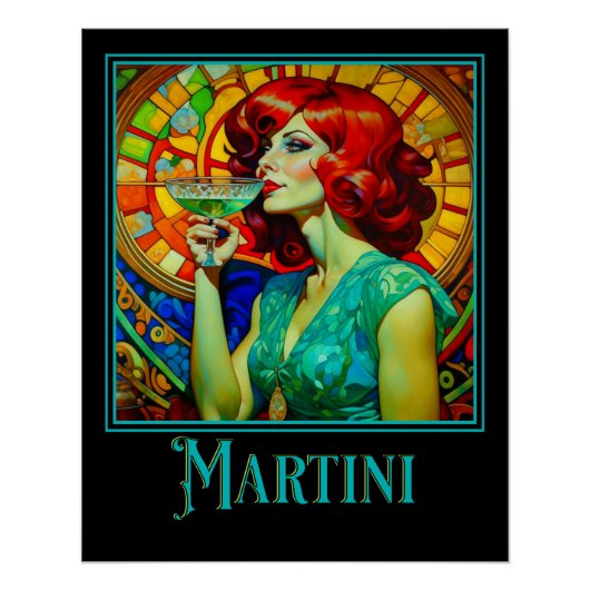 Poster Martini Art Nouveau (Devant)