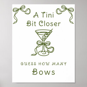 Poster Martini Baby Shower - Combien de rubans