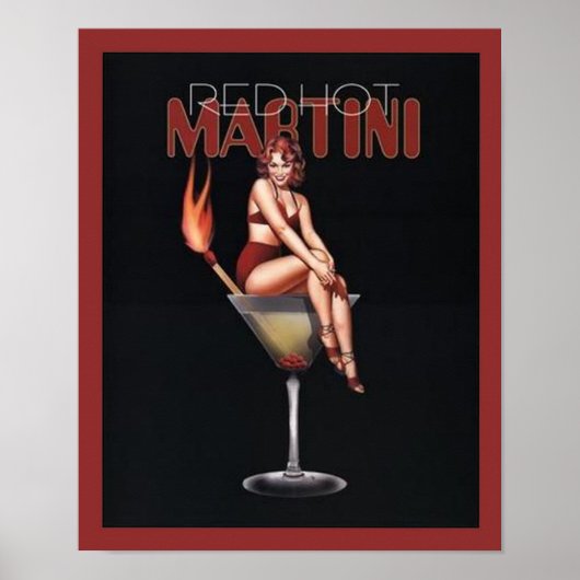 Poster Martini chaud rouge (Devant)