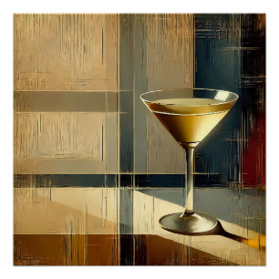 Poster Martini de style moderne du milieu du siècle dans