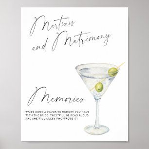 Poster Martini Douche nuptiale Souvenirs avec la mariée