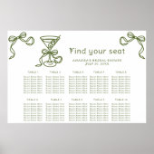 Poster Martini et un nœud - Plan de table de mariage (Devant)