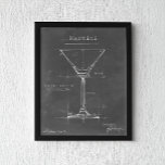 Poster Martini noir et blanc Plan directeur<br><div class="desc">Martini noir & blanc en verre bleu. Artiste : Ethan Harper. ID d'image : 106174Z.</div>
