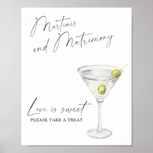 Poster Martini nuptiale l'amour est doux prendre un régal (Devant)