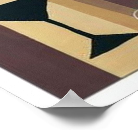 Poster Martini (rayures marron) (Coin)