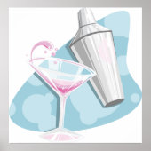 Poster Martini Verre Et Shaker (Devant)