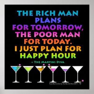 Poster MARTINI ZEN - Plan for Happy Hour Posters, Print