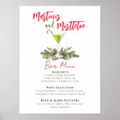 Poster Martinis and Mistletoe Holiday Party Bar Menu (Devant)