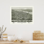 Poster Martin's Ferry, OH Carte panoramique - 1899 (Cuisine)