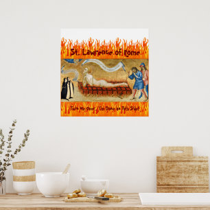 Poster Martyre de St. Lawrence, avec deux religieuses (M