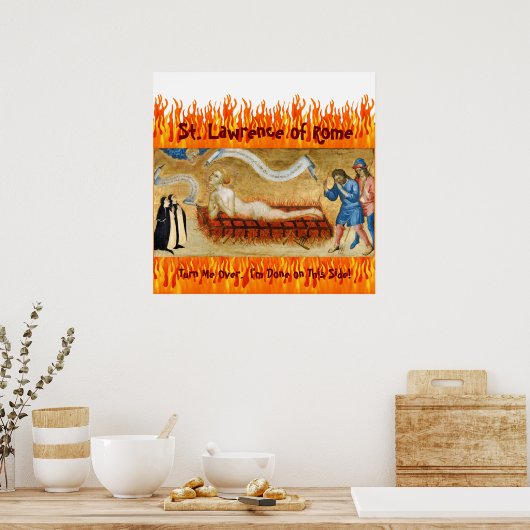 Poster Martyre du Saint-Laurent, avec deux religieuses (M (Cuisine)