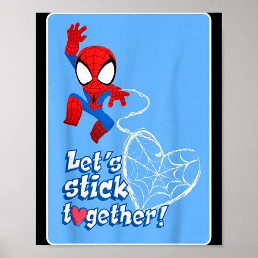 Poster Marvel Spider-man Lets Stick Together Valentine Ca (Devant)