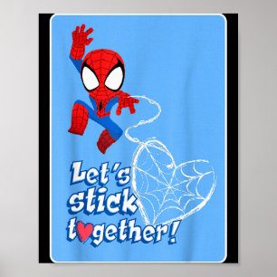 Poster Marvel Spider-man Restons Ensemble Saint-Valentin