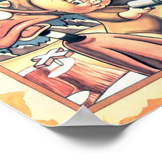 Poster MARVIN THE MARTIAN™, DAFFY DUCK™ et Porky Pig (Coin)