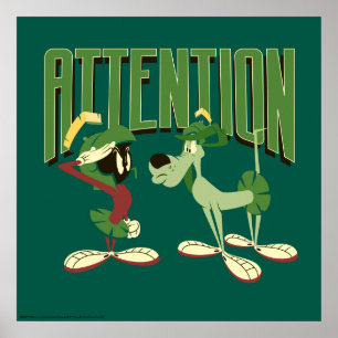Poster MARVIN THE MARTIAN™ & K-9 "Attention"