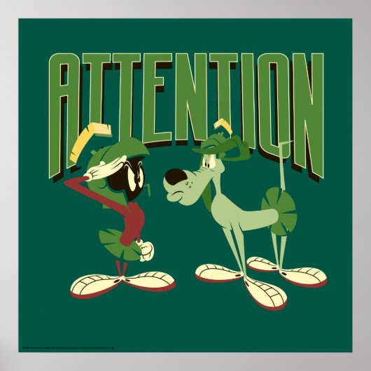 Poster MARVIN THE MARTIAN™ & K-9 "Attention" (Devant)