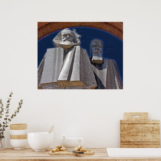Poster Marx et Engels (Cuisine)