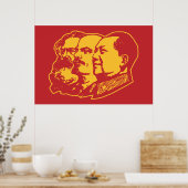 Poster Marx Lenin Mao Portrait (Cuisine)