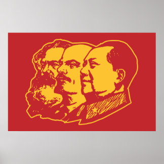 Poster Marx Lenin Mao Portrait