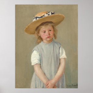 Poster Mary Cassatt - Enfant dans un chapeau de paille