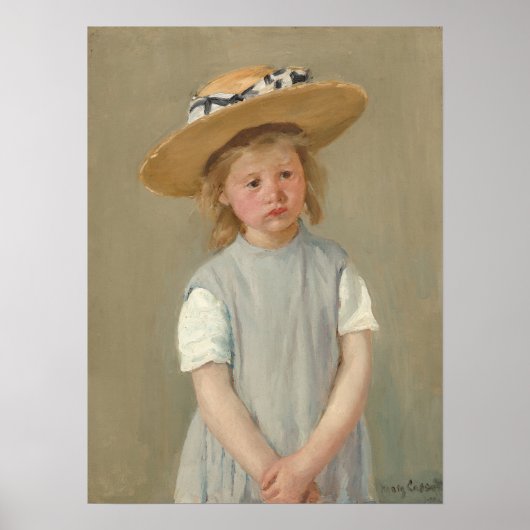 Poster Mary Cassatt - Enfant en paille Casquette (Devant)
