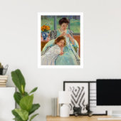 Poster Mary Cassatt - Jeune mère coudre (Bureau à domicile)