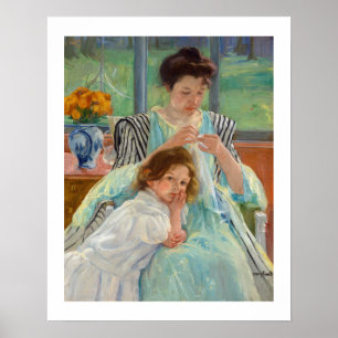 Poster Mary Cassatt - Jeune Mère Cousant