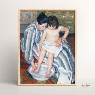 Poster Mary Cassatt Les peintures de bain de l'enfant Art