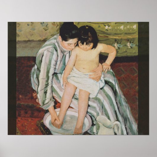 Poster Mary Cassatt Peinture sur le bain de l'enfant (Devant)