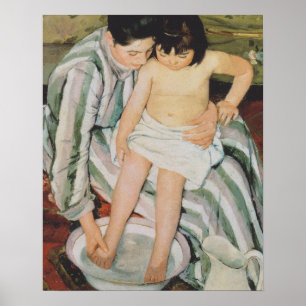 Poster Mary Cassatt Peinture sur le bain de l'enfant