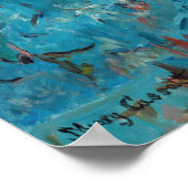 Poster Mary Cassatt - Petite fille dans un fauteuil bleu (Coin)