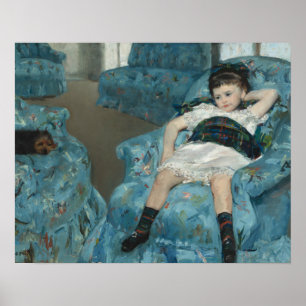 Poster Mary Cassatt - Petite fille dans un fauteuil bleu