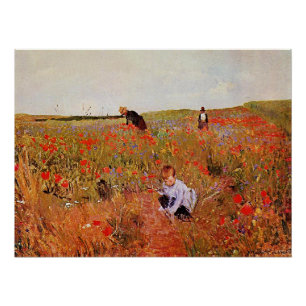 Poster Mary Cassatt, Red Poppies,