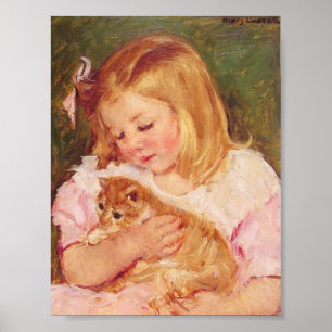 Poster Mary Cassatt - Sara Holding A Cat Art Print