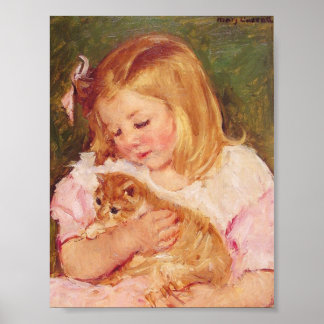 Poster Mary Cassatt - Sara Holding A Cat Art Print