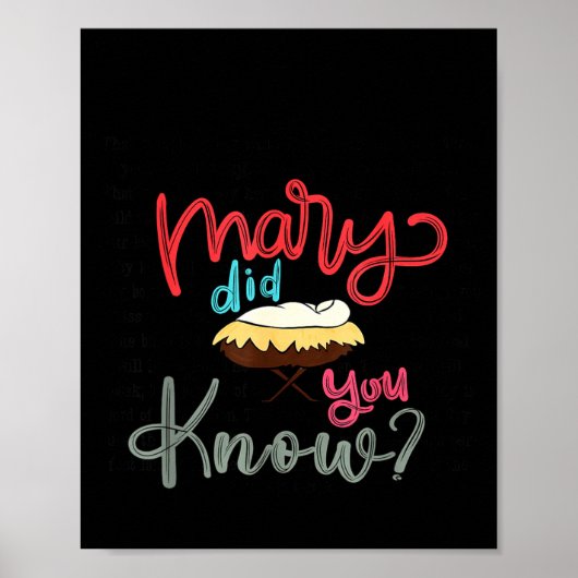 Poster Mary Did You Know Christian Bible Verse Christmas  (Devant)
