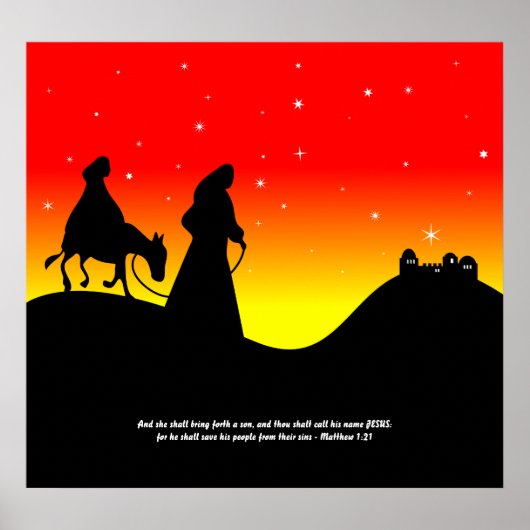 Poster Mary & Joseph, Bible Scripture Verse (Devant)