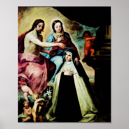 Poster Mary Magdalene de Pazzi par Pedro de Moya (Devant)