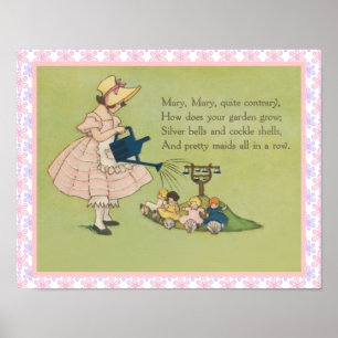 Poster Mary Mary Quite Contrary Nursery Rhyme