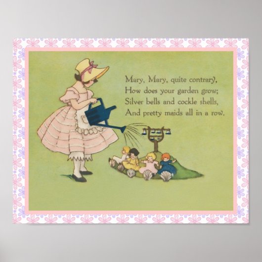 Poster Mary Mary Quite Contrary Nursery Rhyme (Devant)