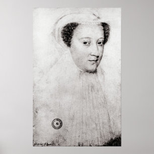 Poster Mary, reine des Ecossais dans le deuil blanc, 1560