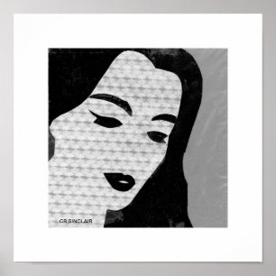 Poster Mary the MODERN (gris) par CR SINCLAIR