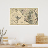 Poster Maryland Carte détaillée 1795 (Cuisine)