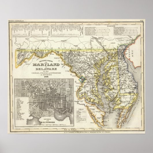 Poster Maryland, Delaware (Devant)