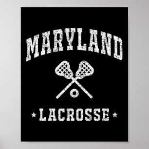 Poster Maryland Lacrosse Vintage Gameday Retro Lacrosse L