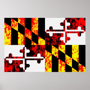 Poster Maryland State Drapeau Pop Art